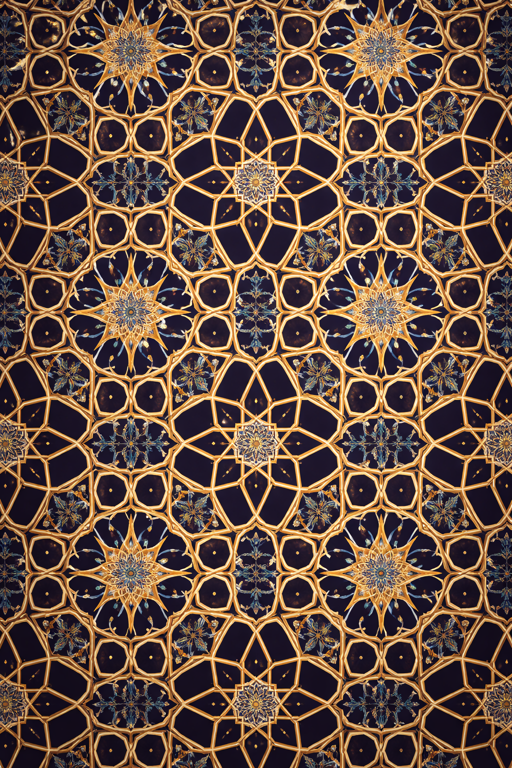 Islamic Geometric Star Pattern in Gold